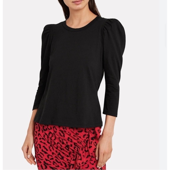 A.L.C. Tops - A.L.C. Karlie puff sleeve t shirt 3/4 sleeves medium black boho everyday casual